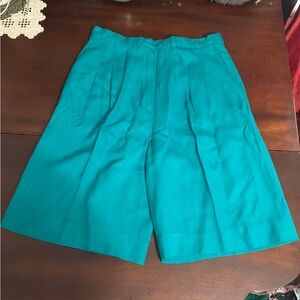 Vintage Turquoise Green High Rise Shorts size 14 1980s-90s